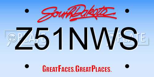 Z51NWS South Dakota License Plate