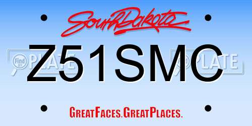 Z51SMC South Dakota License Plate