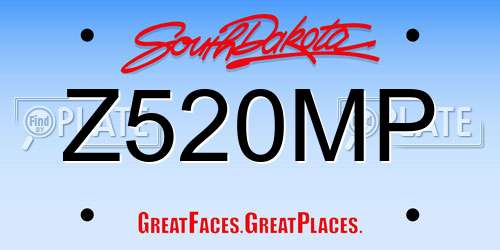 Z520MP South Dakota License Plate