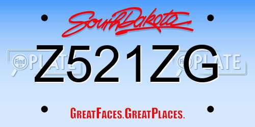 Z521ZG South Dakota License Plate