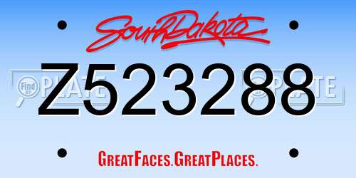 Z523288 South Dakota License Plate