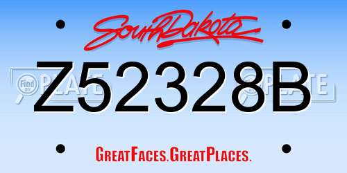 Z52328B South Dakota License Plate