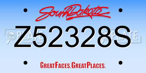 Z52328S South Dakota License Plate