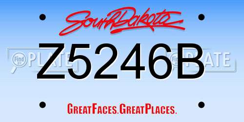 Z5246B South Dakota License Plate