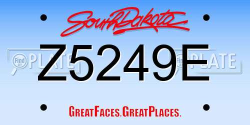 Z5249E South Dakota License Plate