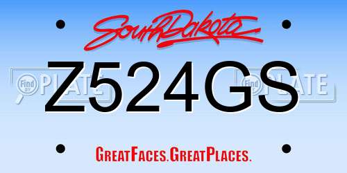 Z524GS South Dakota License Plate