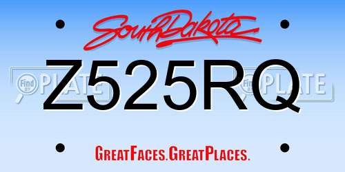Z525RQ South Dakota License Plate
