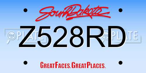 Z528RD South Dakota License Plate