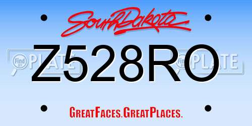 Z528RO South Dakota License Plate