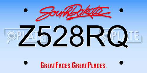 Z528RQ South Dakota License Plate