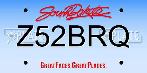 Z52BRQ South Dakota License Plate