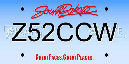 Z52CCW South Dakota License Plate