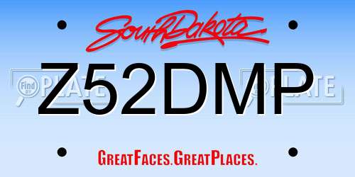 Z52DMP South Dakota License Plate