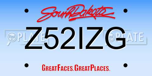 Z52IZG South Dakota License Plate