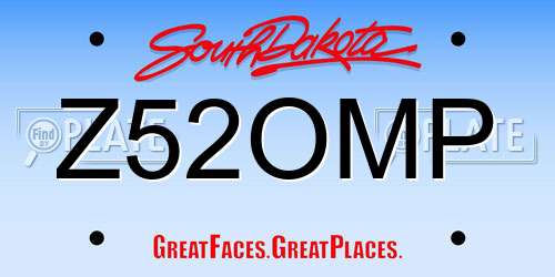 Z52OMP South Dakota License Plate