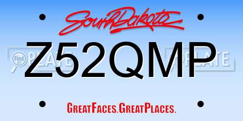 Z52QMP South Dakota License Plate