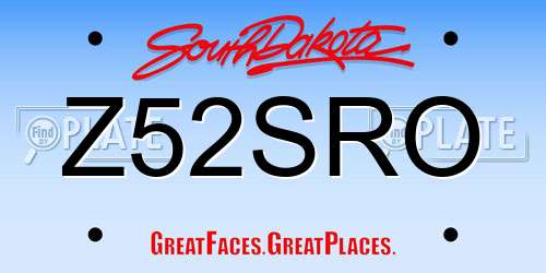 Z52SRO South Dakota License Plate