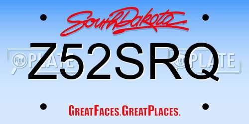 Z52SRQ South Dakota License Plate
