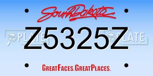 Z5325Z South Dakota License Plate