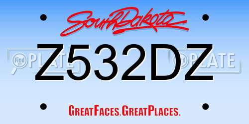 Z532DZ South Dakota License Plate
