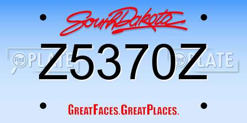 Z5370Z South Dakota License Plate