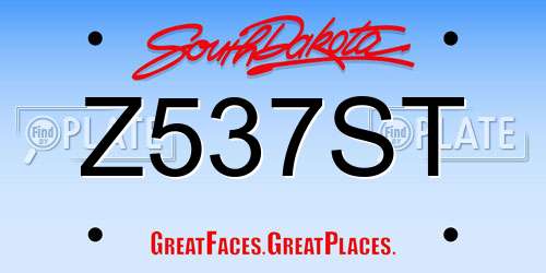 Z537ST South Dakota License Plate