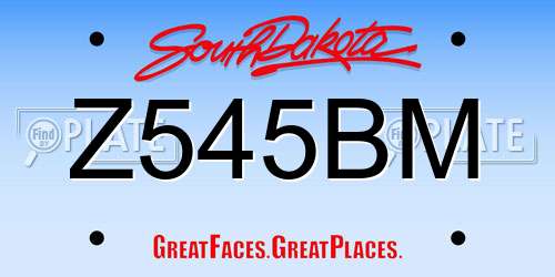 Z545BM South Dakota License Plate