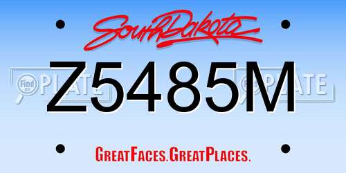 Z5485M South Dakota License Plate