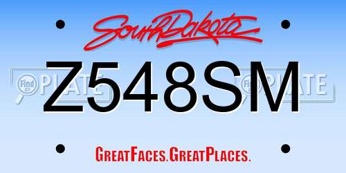 Z548SM South Dakota License Plate