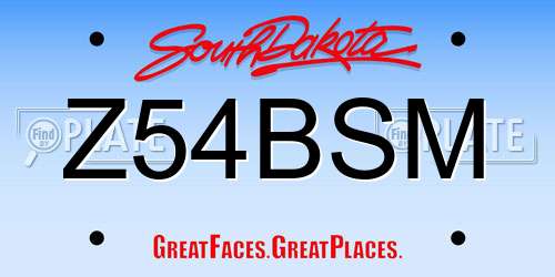 Z54BSM South Dakota License Plate