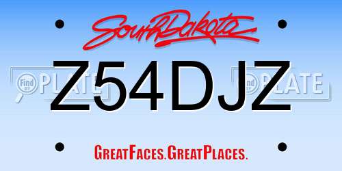 Z54DJZ South Dakota License Plate