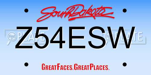 Z54ESW South Dakota License Plate