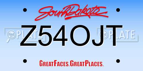 Z54OJT South Dakota License Plate