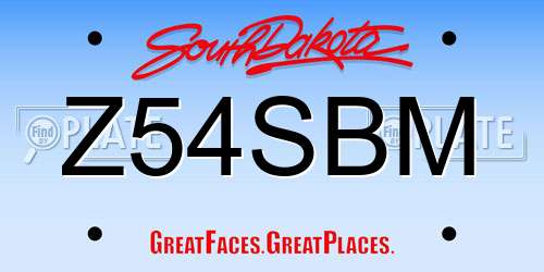 Z54SBM South Dakota License Plate