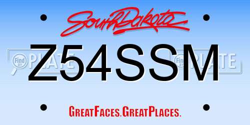 Z54SSM South Dakota License Plate