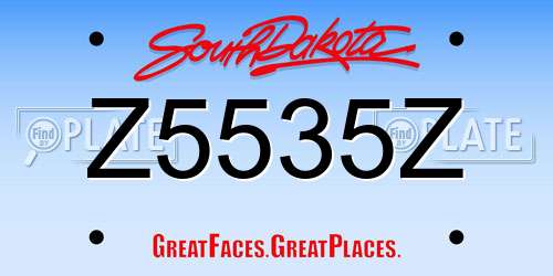 Z5535Z South Dakota License Plate