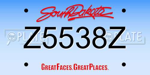 Z5538Z South Dakota License Plate