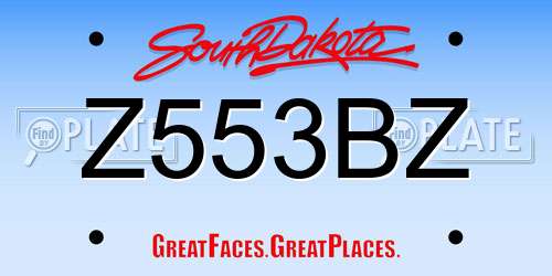 Z553BZ South Dakota License Plate