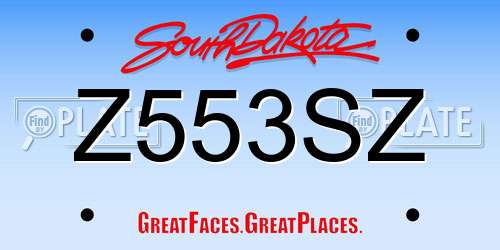 Z553SZ South Dakota License Plate