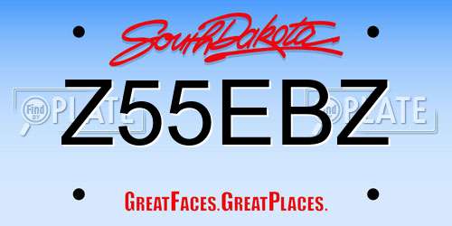 Z55EBZ South Dakota License Plate