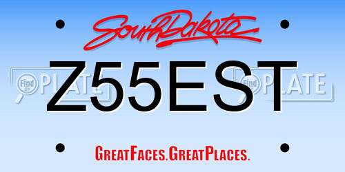 Z55EST South Dakota License Plate