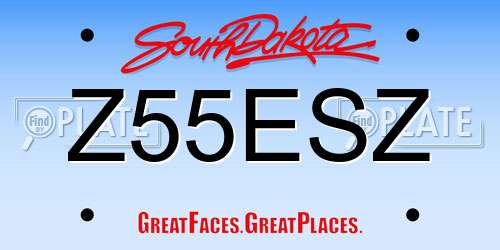 Z55ESZ South Dakota License Plate
