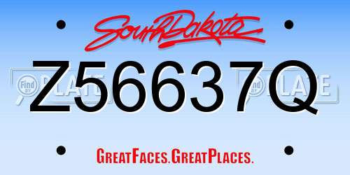 Z56637Q South Dakota License Plate
