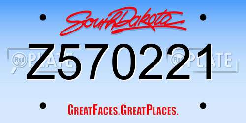 Z570221 South Dakota License Plate