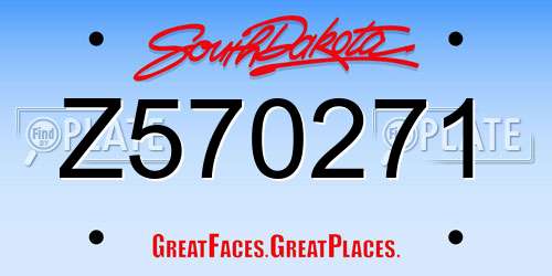 Z570271 South Dakota License Plate