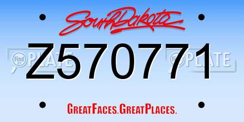 Z570771 South Dakota License Plate