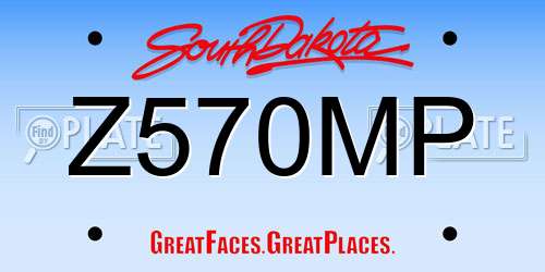 Z570MP South Dakota License Plate