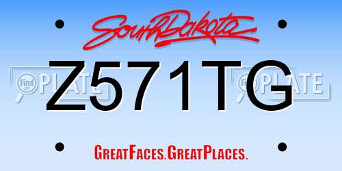 Z571TG South Dakota License Plate