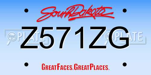 Z571ZG South Dakota License Plate