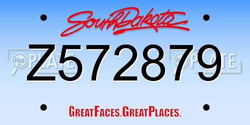 Z572879 South Dakota License Plate